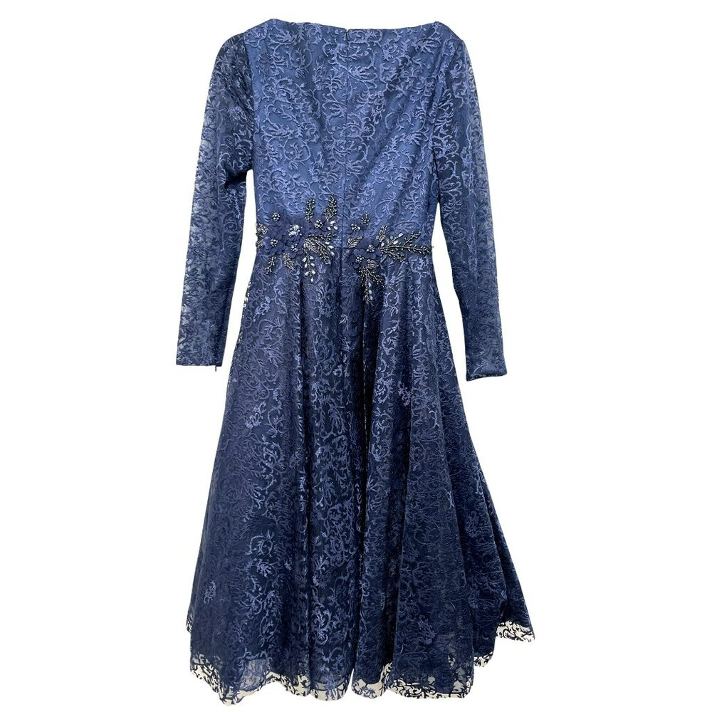 Mac Duggal Embellished Midi Blue Evening Dress Size 4 New - Picture 8 of 8